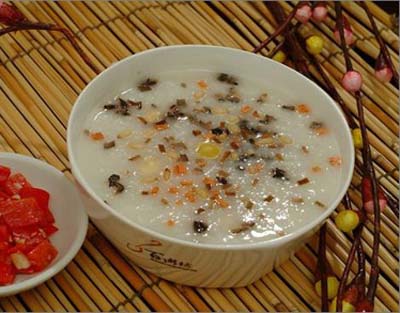 鸡丝莼菜粥