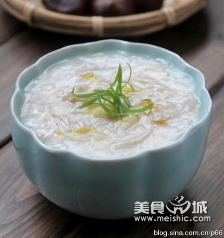 (1)松子鸡粥的做法步骤