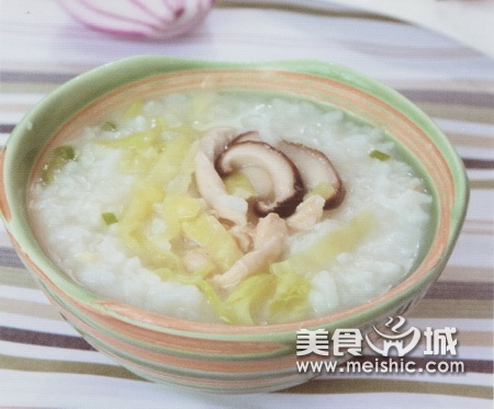 香菇鸡肉圆白菜粥