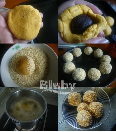 红薯豆沙芝麻球怎么做