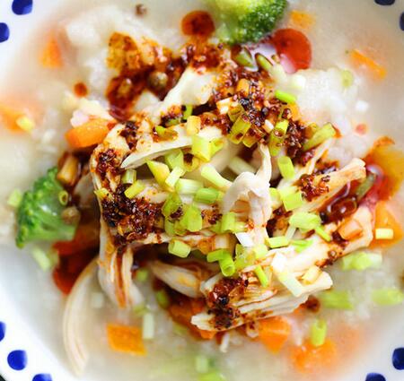 鸡肉培根蔬菜粥