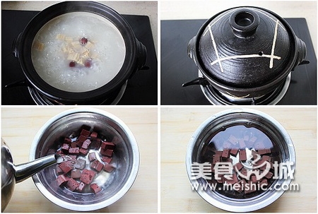 猪血腐竹粥的家常做法