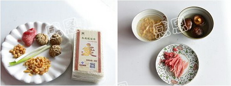 花菇瑶柱干贝粥做法步骤1-2
