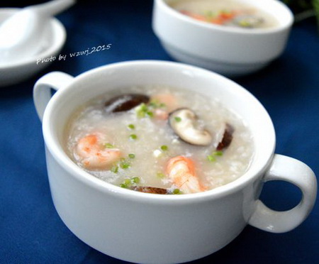 香菇鲜虾粥