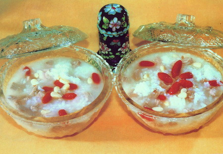 肉丁松子粥