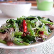 香菇菠菜炒粉丝的做法 香菇菠菜炒粉丝的做法
