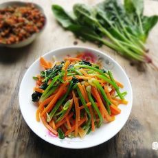 菠菜炒胡萝卜的做法 菠菜炒胡萝卜的做法