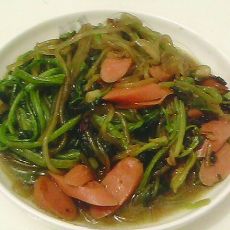 菠菜火腿炒粉条的做法 菠菜火腿炒粉条的做法