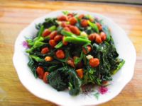 陈醋菠菜花生米的做法