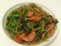 菠菜火腿炒粉条的做法