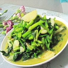 菠菜炒山药的做法