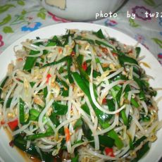 炝绿豆芽韭菜的做法