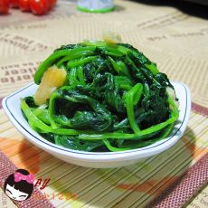 油渣炒菠菜的做法 油渣炒菠菜的做法