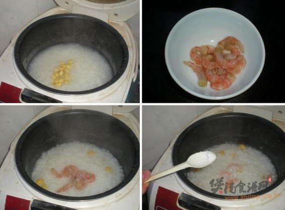 北极虾白果时蔬粥的做法