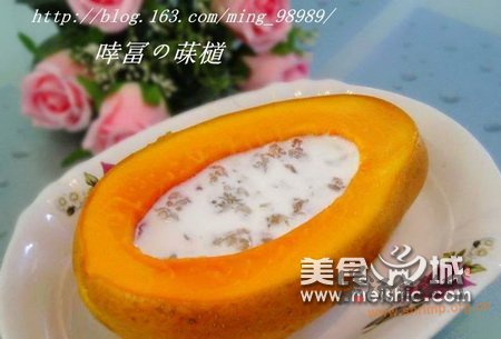 木瓜鲜奶炖雪蛤的做法