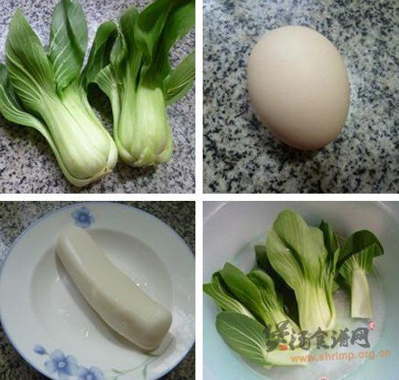 煎鸡蛋青菜年糕汤的做法