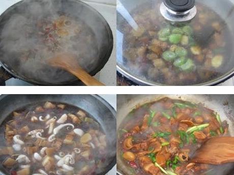 八爪鱼炖肉的做法