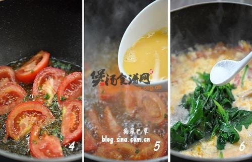 番茄鸡蛋菠菜汤的做法