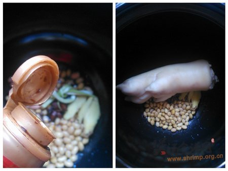 花生黄豆猪蹄汤的做法