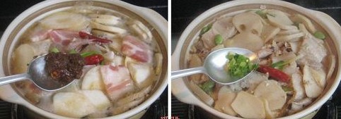 五花肉鲜虾豆腐煲的做法