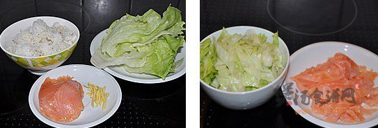 三文鱼生菜粥的做法