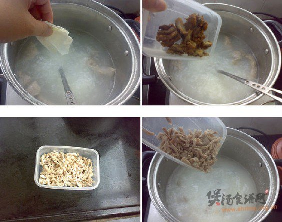 奶香海参肉丝粥的做法
