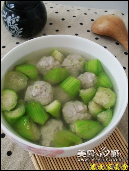 丝瓜肉丸汤的做法