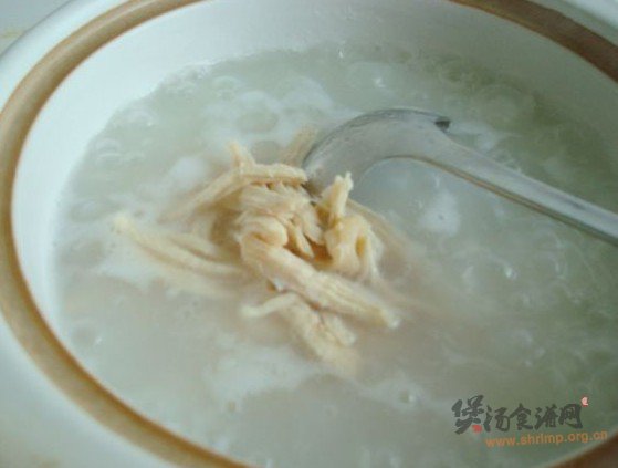 栗子鸡丝粥的做法