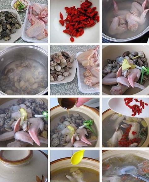 蛤蜊炖鸡翅的做法