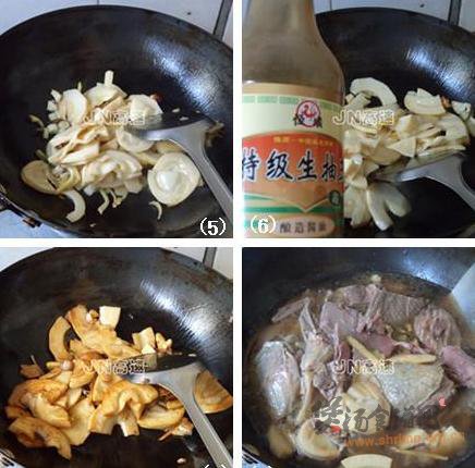 卤鸭炖春笋的做法