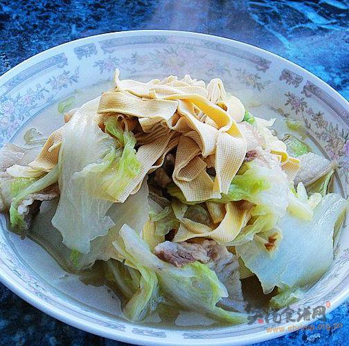 白菜炖干豆腐的做法