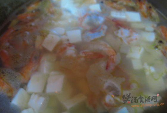 鲜虾豆腐汤的做法