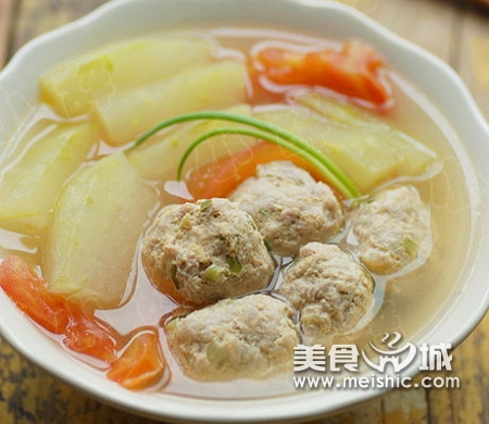 冬瓜番茄肉丸汤的做法