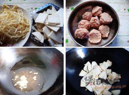 双菇肉丸汤的做法