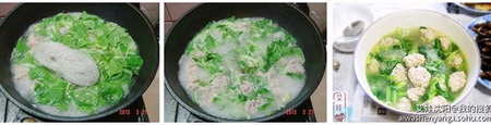 小白菜粉丝氽丸子的做法
