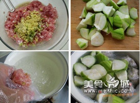 丝瓜肉丸汤的做法