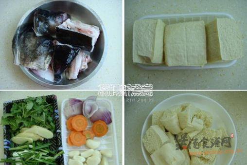 砂锅鱼头冻豆腐煲的做法