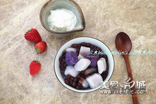 红豆紫薯芋圆汤的做法