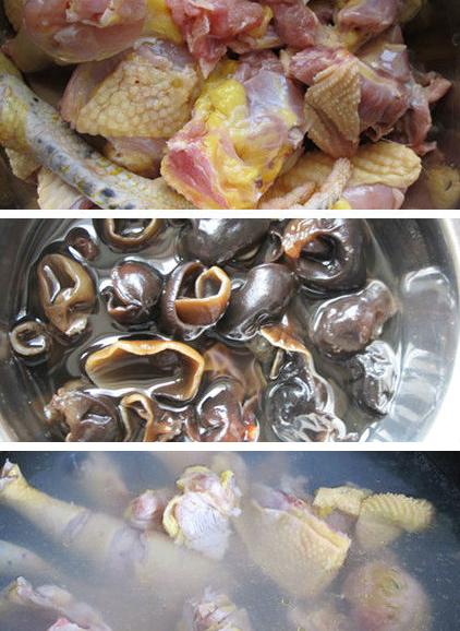 黑木耳炖土鸡的做法