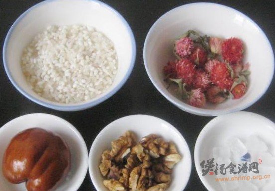 红巧梅花核桃糯米粥的做法