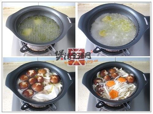 鸡汤杂菇煲的做法