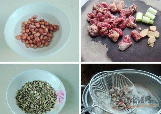花生茴香炖牛肉的做法