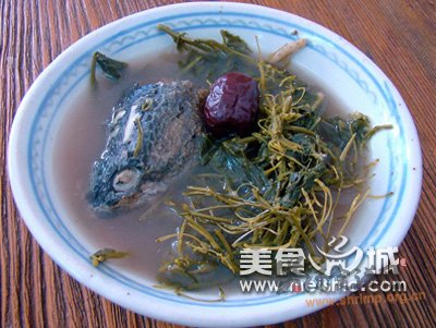 塘葛菜生鱼汤的做法