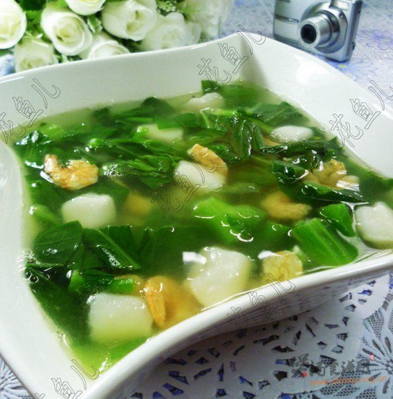 开洋菜心糯米汤果的做法