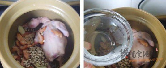 土伏苓眉豆煲白鸽的做法