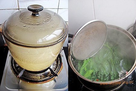 鸡肝菠菜粥的做法