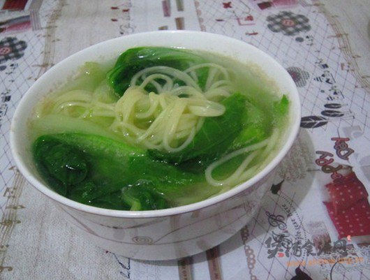 上汤小白菜面的做法