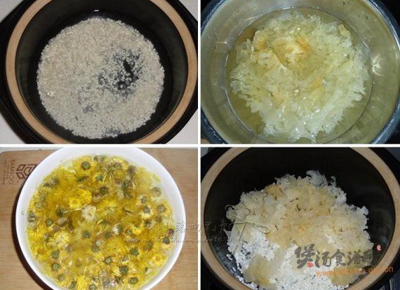 银耳菊花粥的做法