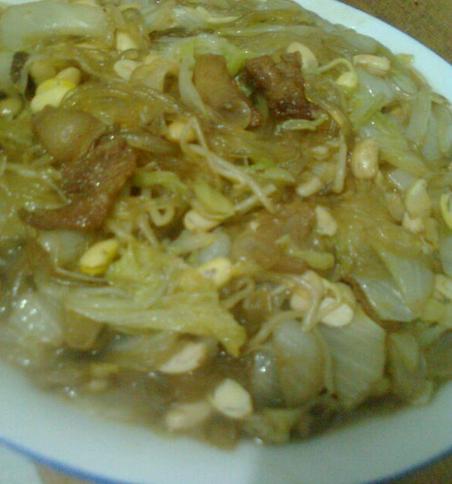 白菜豆芽炖粉条的做法