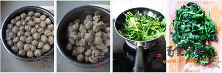 菠菜肉丸子汤的做法